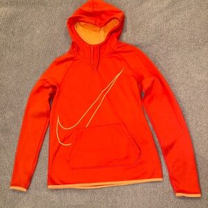 Nike Bright Orange Hooded Pullover with Swoosh